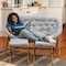 Flash Furniture Eleanor 56-in Portable Folding Double Saucer Chair w/2 Folding Ottomans Gray Faux Fur w/Gold Frame FV-FDS-001-2FR-GY-SGD-GG - alternate 2